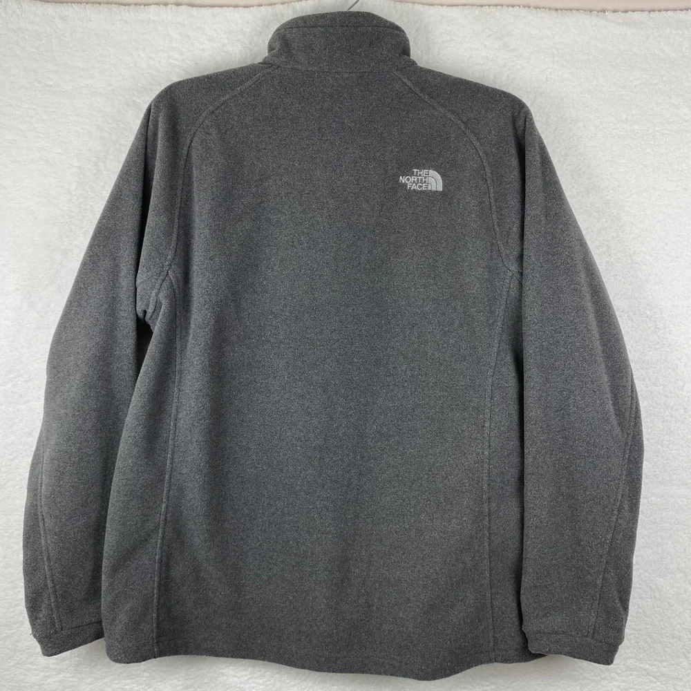 The North Face Mens XL Full Zip Fleece Jacket Charcoal Gray Heather‎ DA 012945